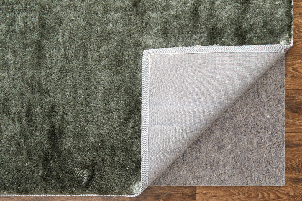 8 x 10 Green Shag Hand Tufted Rug