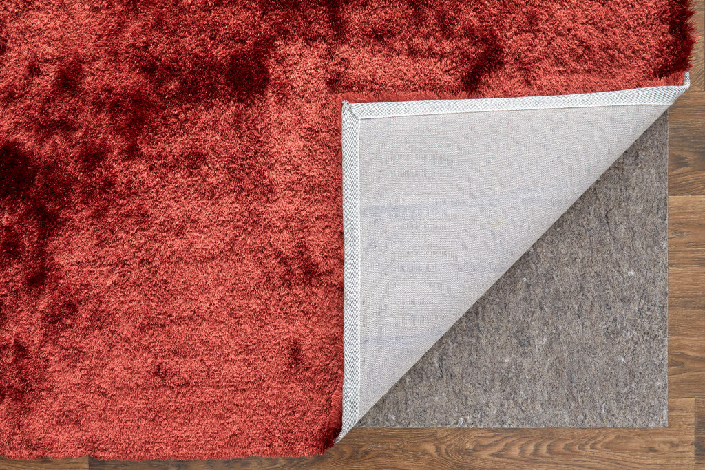8 x 10 Red Shag Hand Tufted Rug