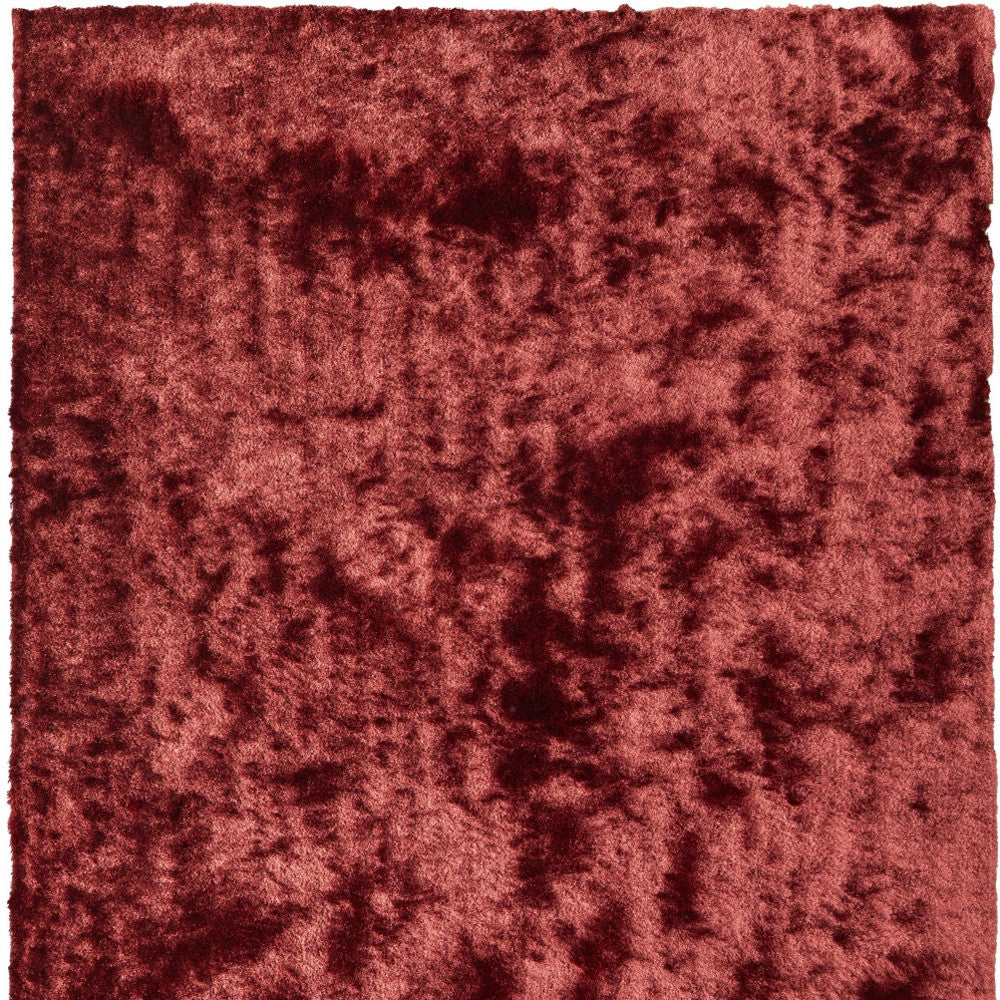 8 x 10 Red Shag Hand Tufted Rug
