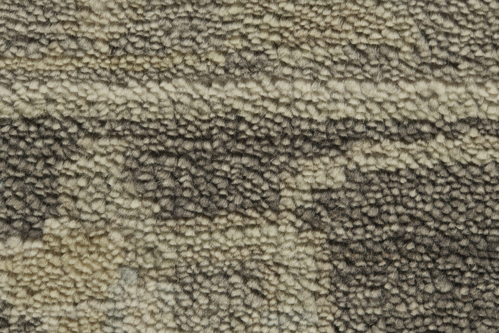 8 x 10 Taupe & Gray Wool Floral Hand Knotted Rug