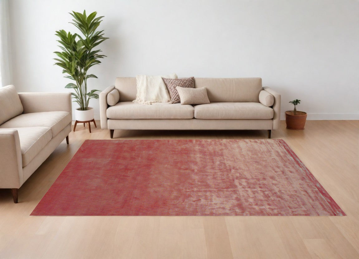 8 x 10 Red Chevron Hand Woven Rug