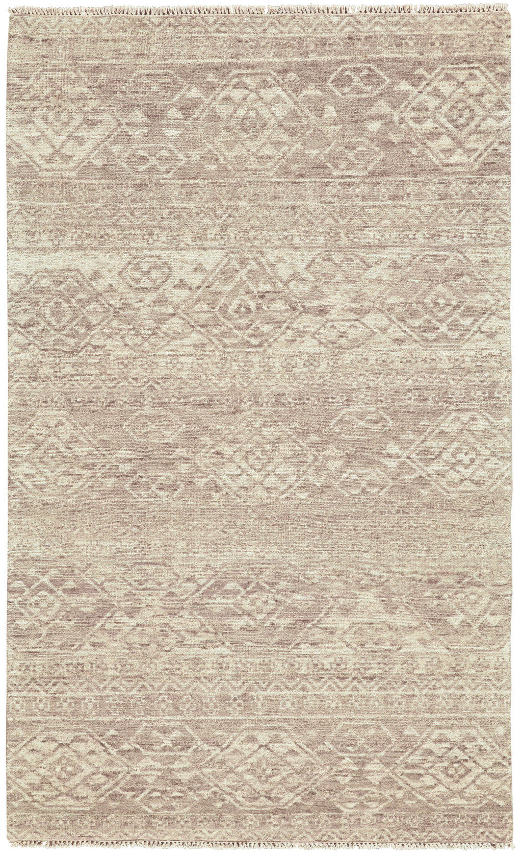 8 x 10 Brown & Tan Wool Southwestern Hand Knotted Rug