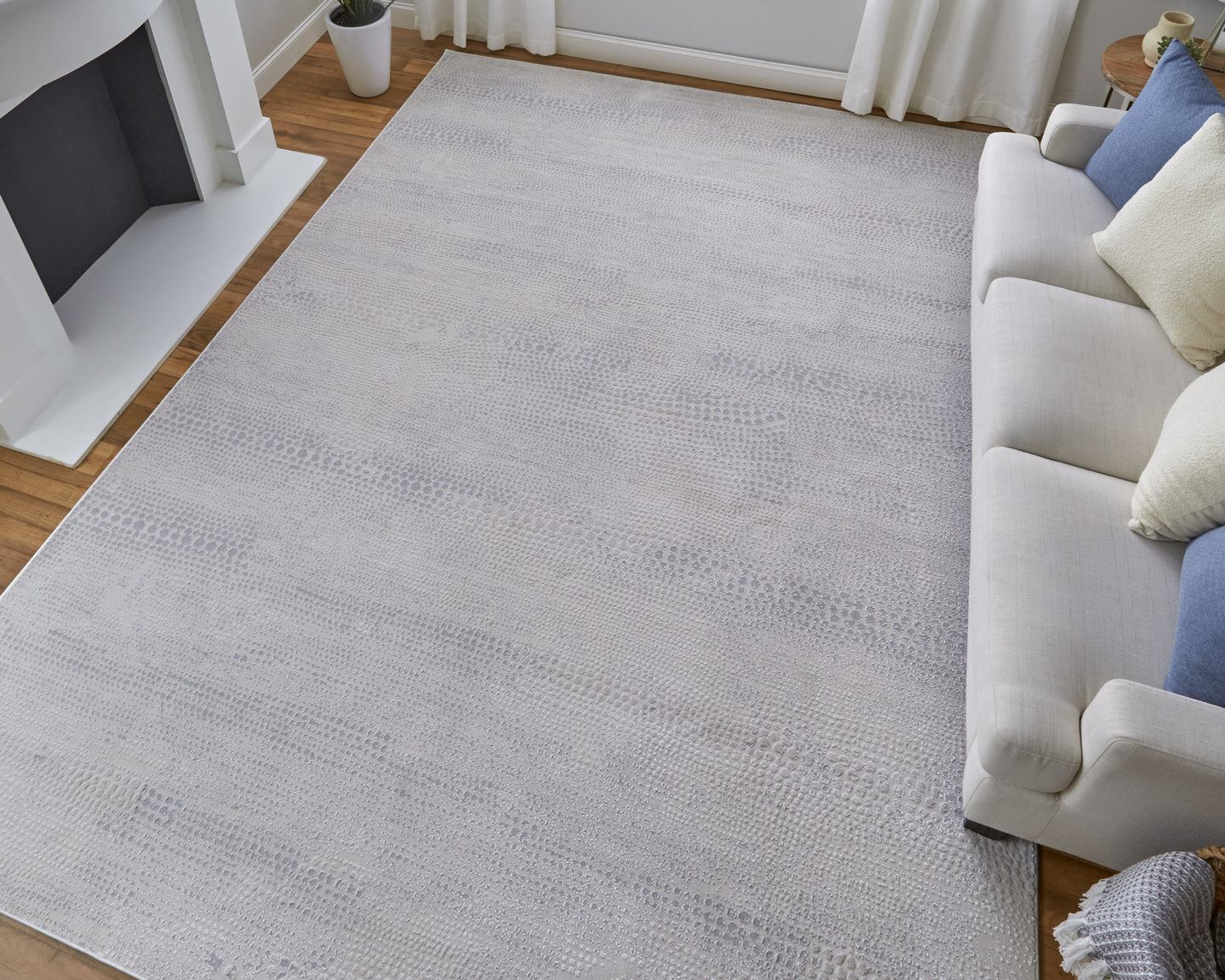 10 x 13 Gray & Ivory Power Loom Rug
