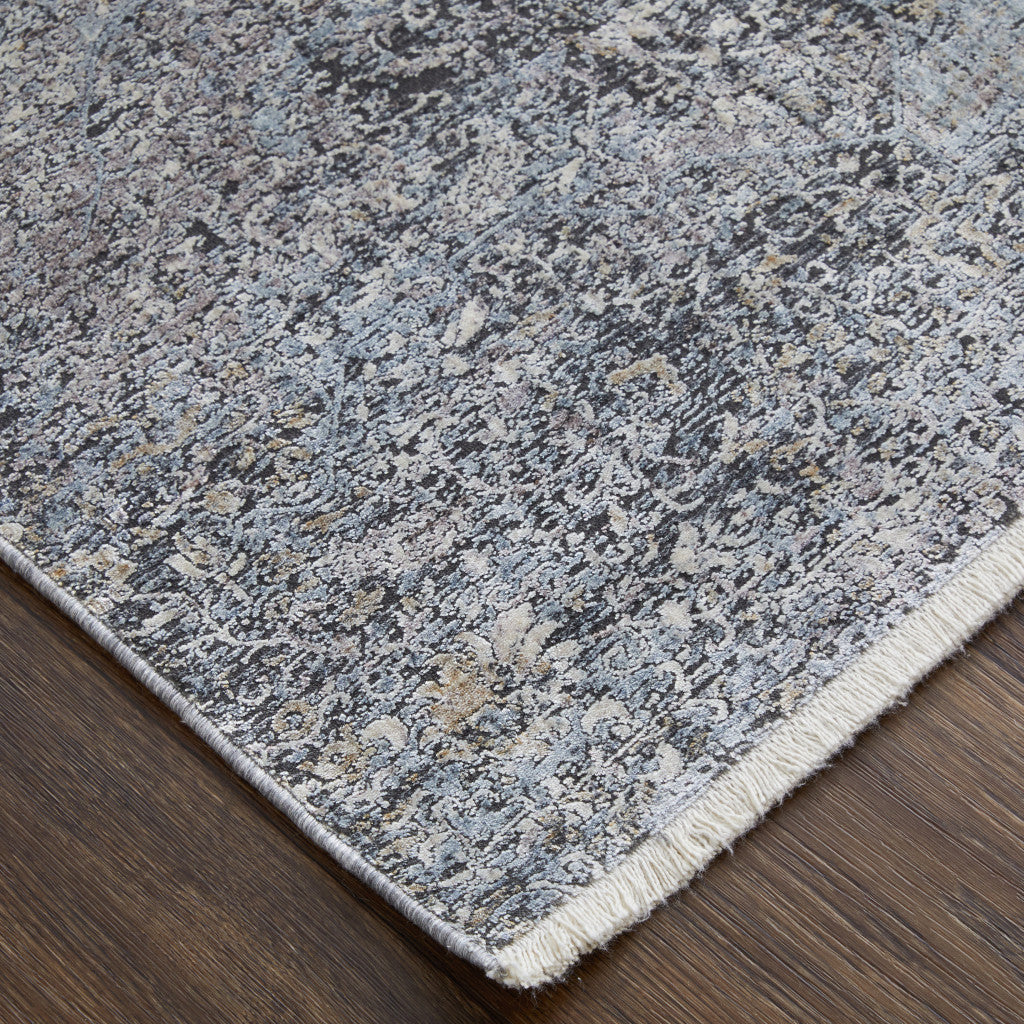 5 x 7 Gray & Silver Power Loom Rug