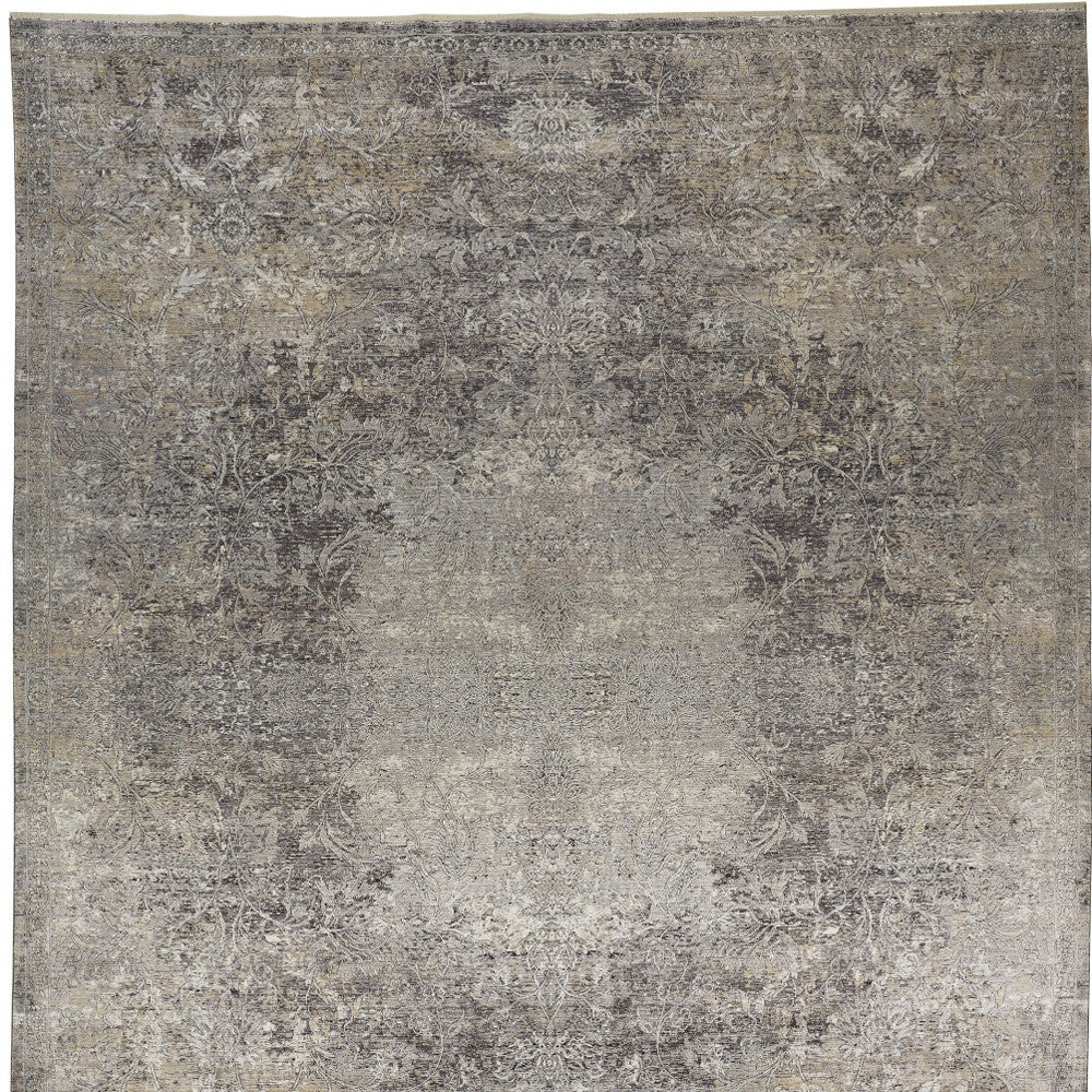 5 x 7 Tan & Gray Oriental Power Loom Rug