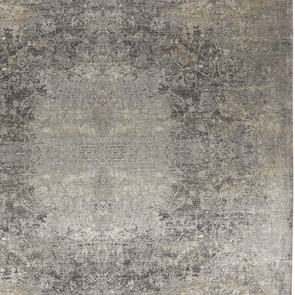 8 x 10 Tan & Gray Oriental Power Loom Rug