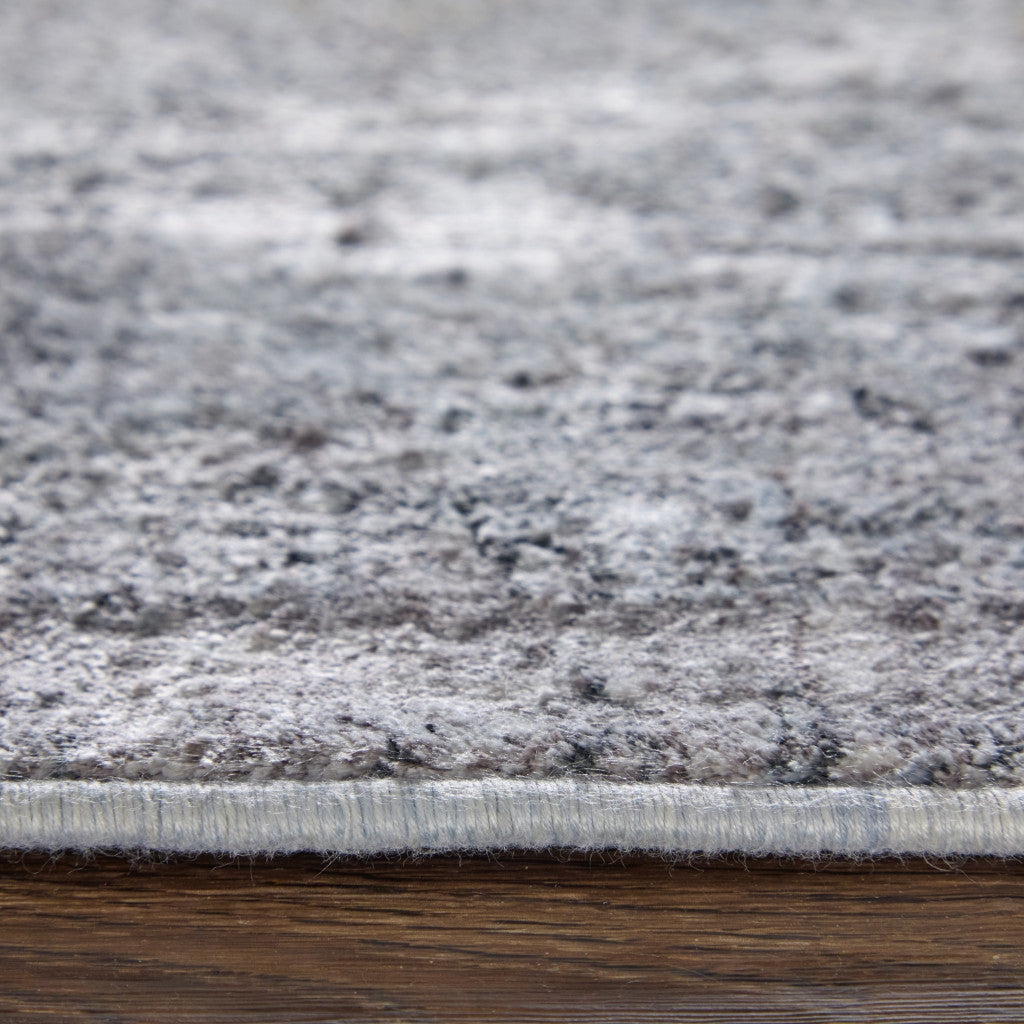 5 x 7 Gray & Silver Oriental Power Loom Rug