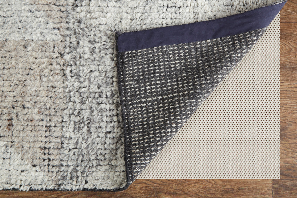 4 x 6 Gray & Ivory Wool Geometric Hand Knotted Rug
