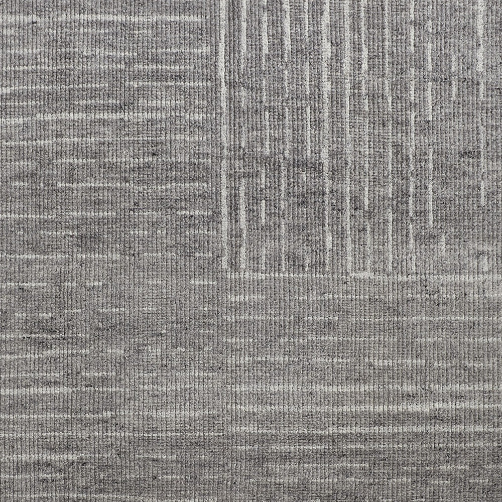 8 x 10 Gray & Ivory Wool Checkered Hand Knotted Rug