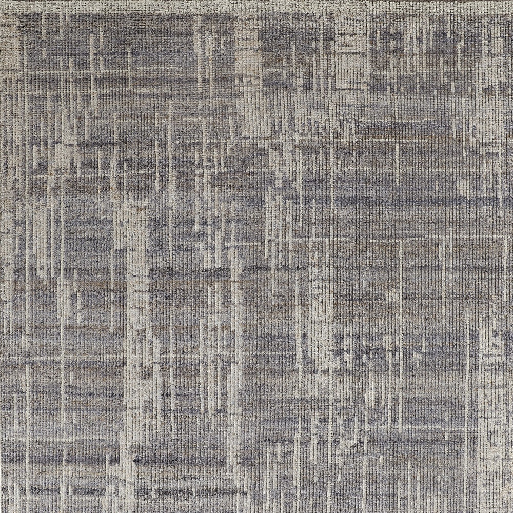 4 x 6 Gray & Ivory Wool Hand Knotted Rug