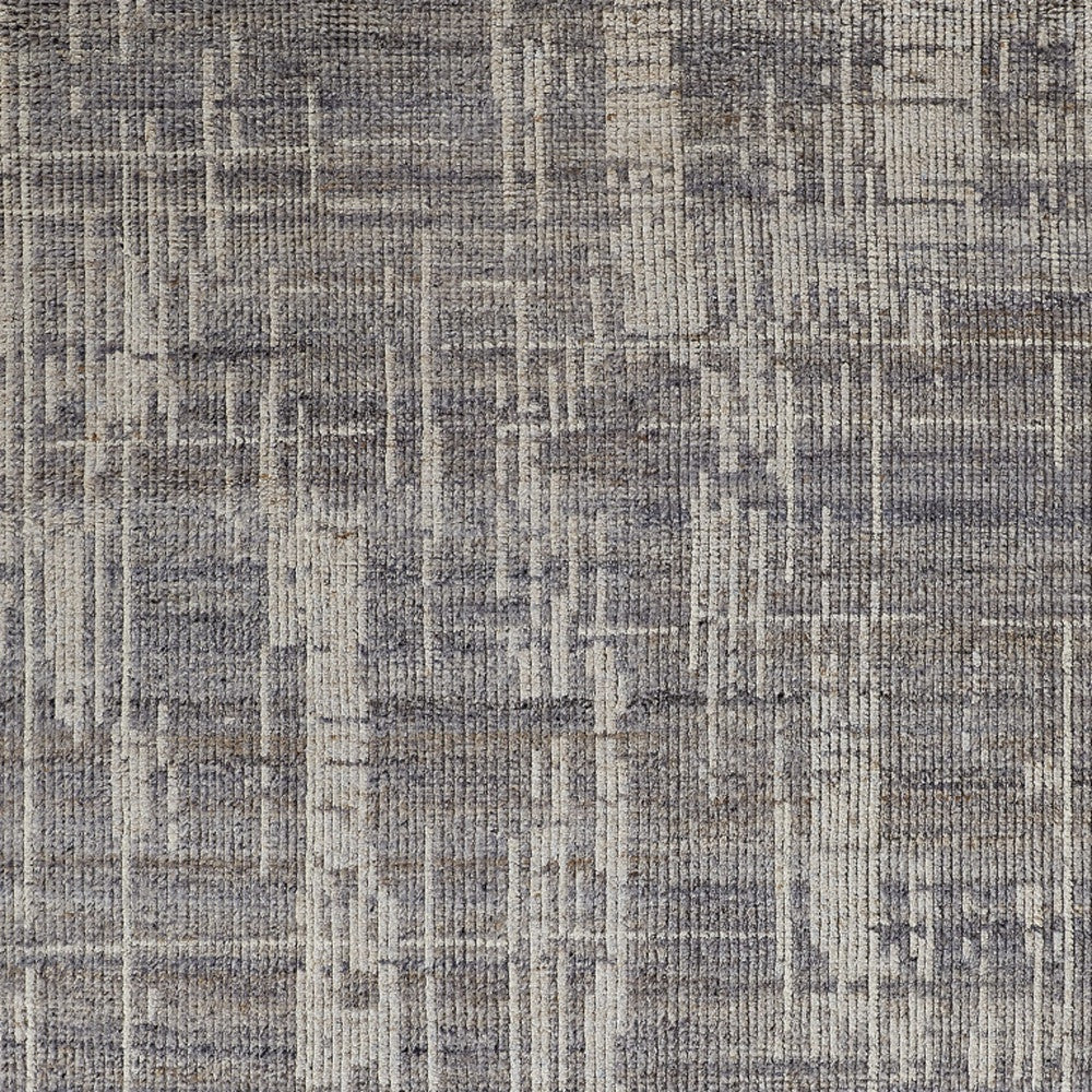 8 x 10 Gray & Ivory Wool Hand Knotted Rug