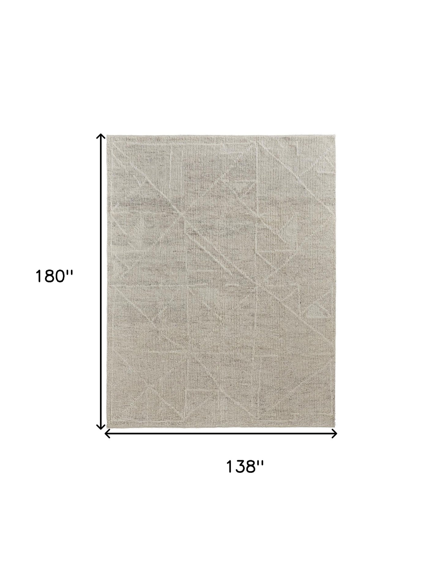 12 x 15 Tan & Ivory Wool Hand Knotted Rug