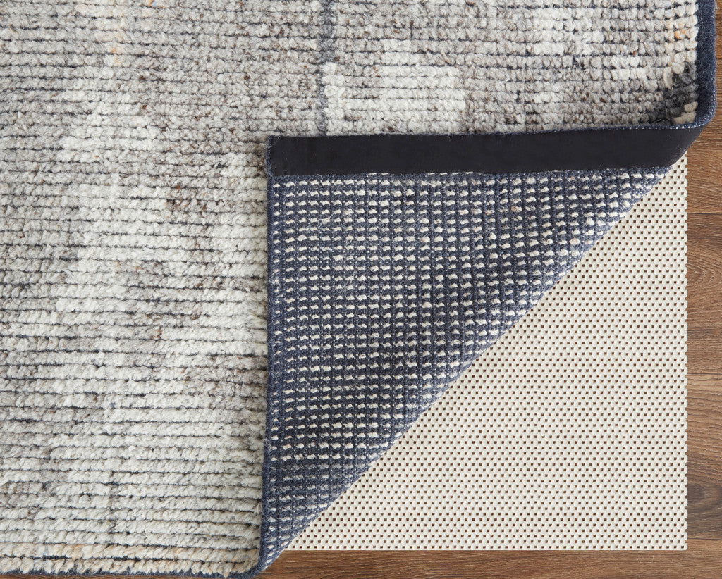 8 x 10 Gray & Silver Wool Hand Knotted Rug
