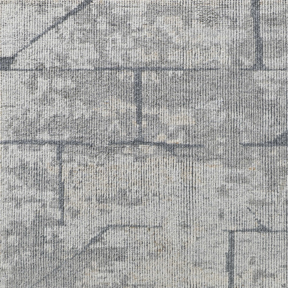8 x 10 Gray & Silver Wool Hand Knotted Rug