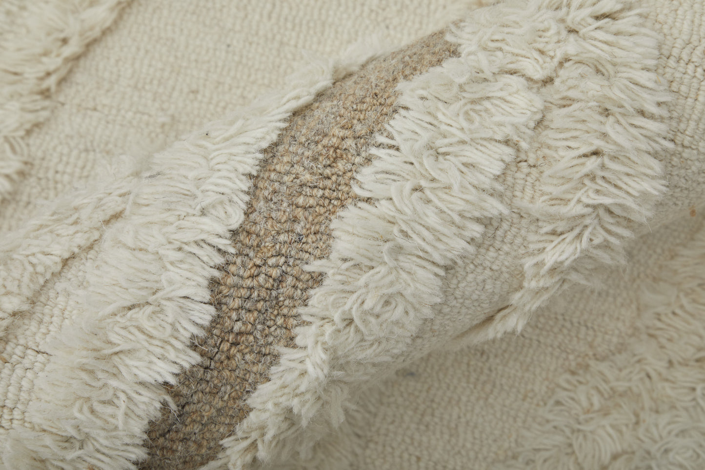 8 x 10 Ivory Taupe & Brown Wool Geometric Hand Tufted Rug