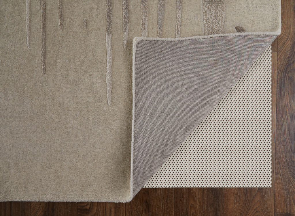 9 x 12 Ivory Taupe & Brown Hand Tufted Rug