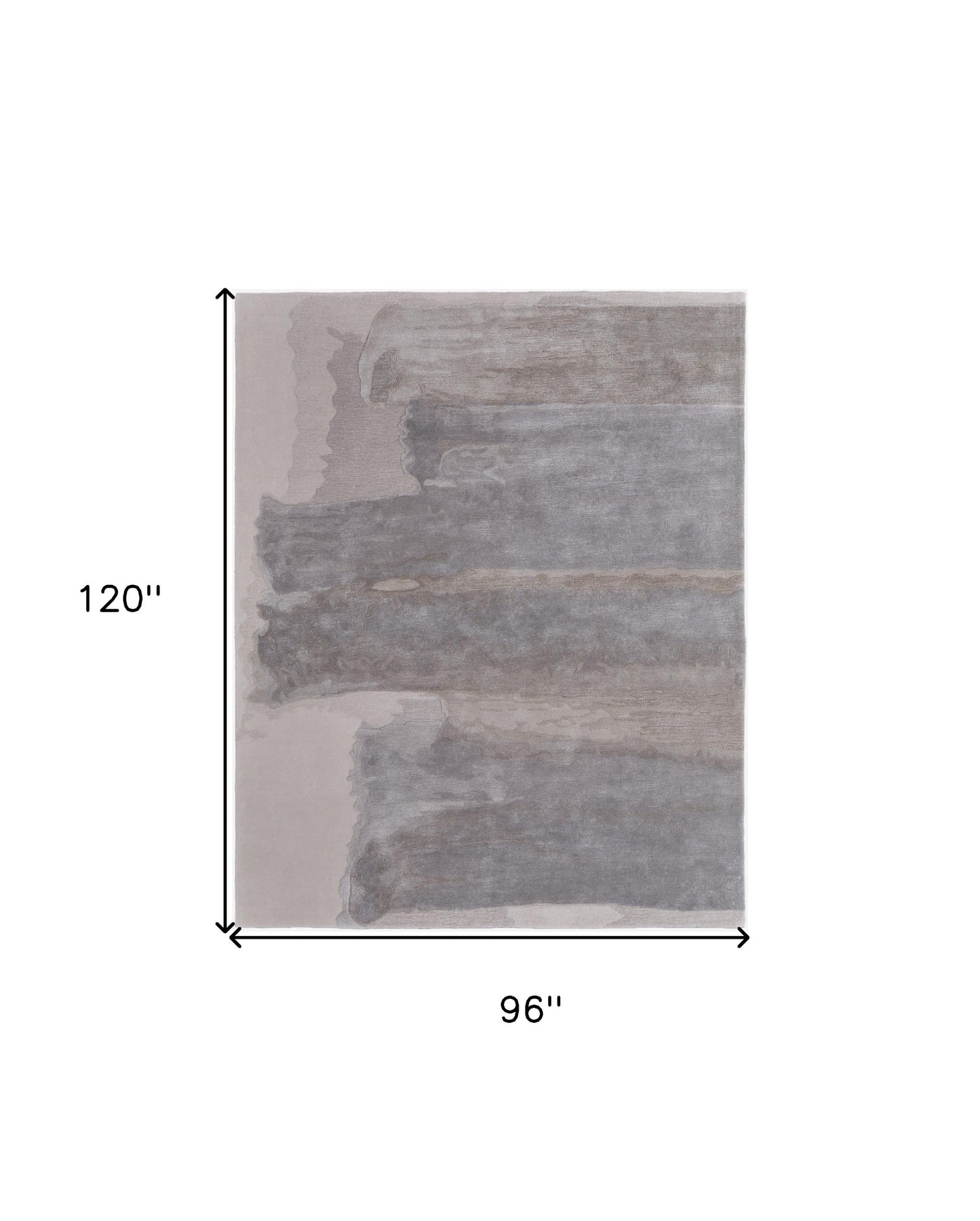 8 x 10 Gray & Ivory Hand Tufted Rug