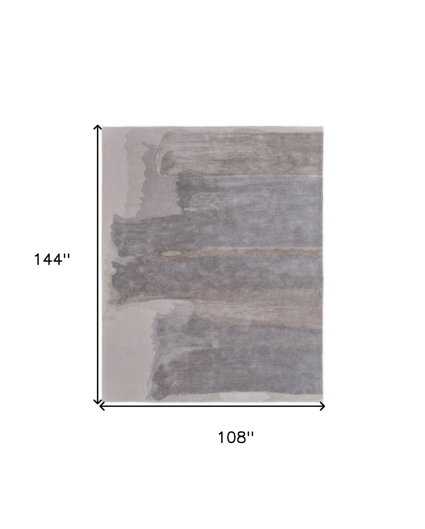 9 x 12 Gray & Ivory Hand Tufted Rug