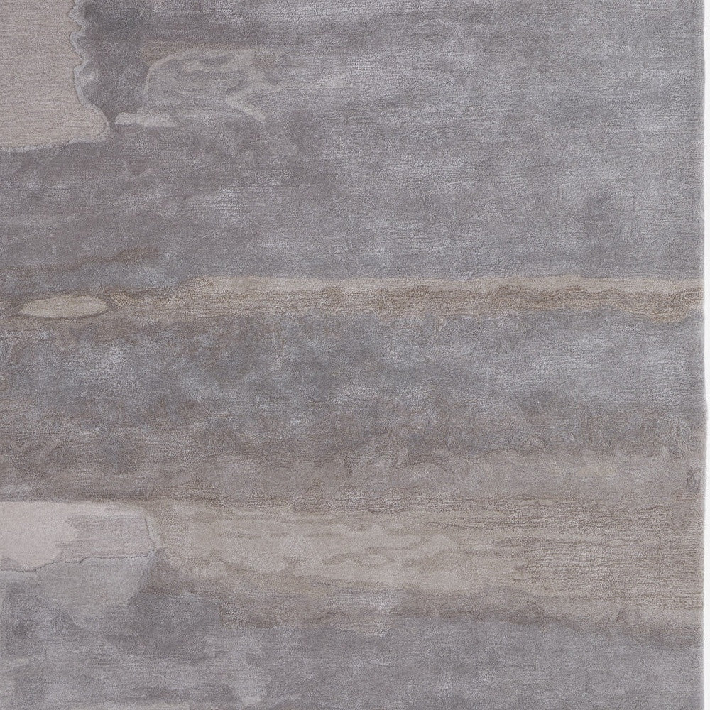 9 x 12 Gray & Ivory Hand Tufted Rug