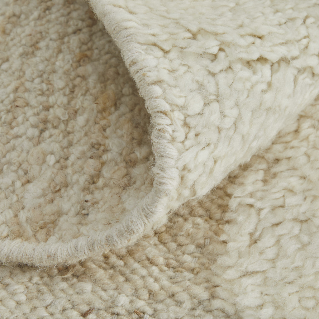 4 x 6 Ivory Wool Geometric Hand Woven Rug