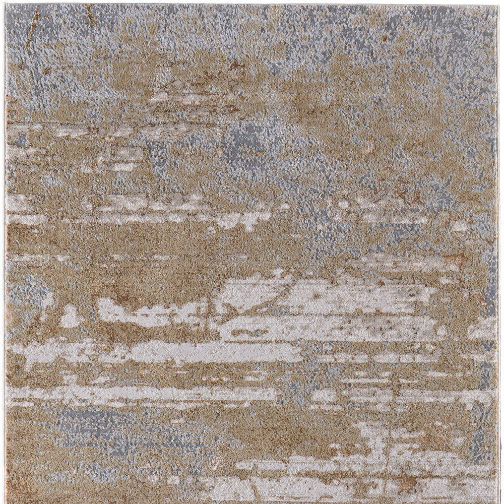 8 x 10 Ivory Tan & Gray Power Loom Rug