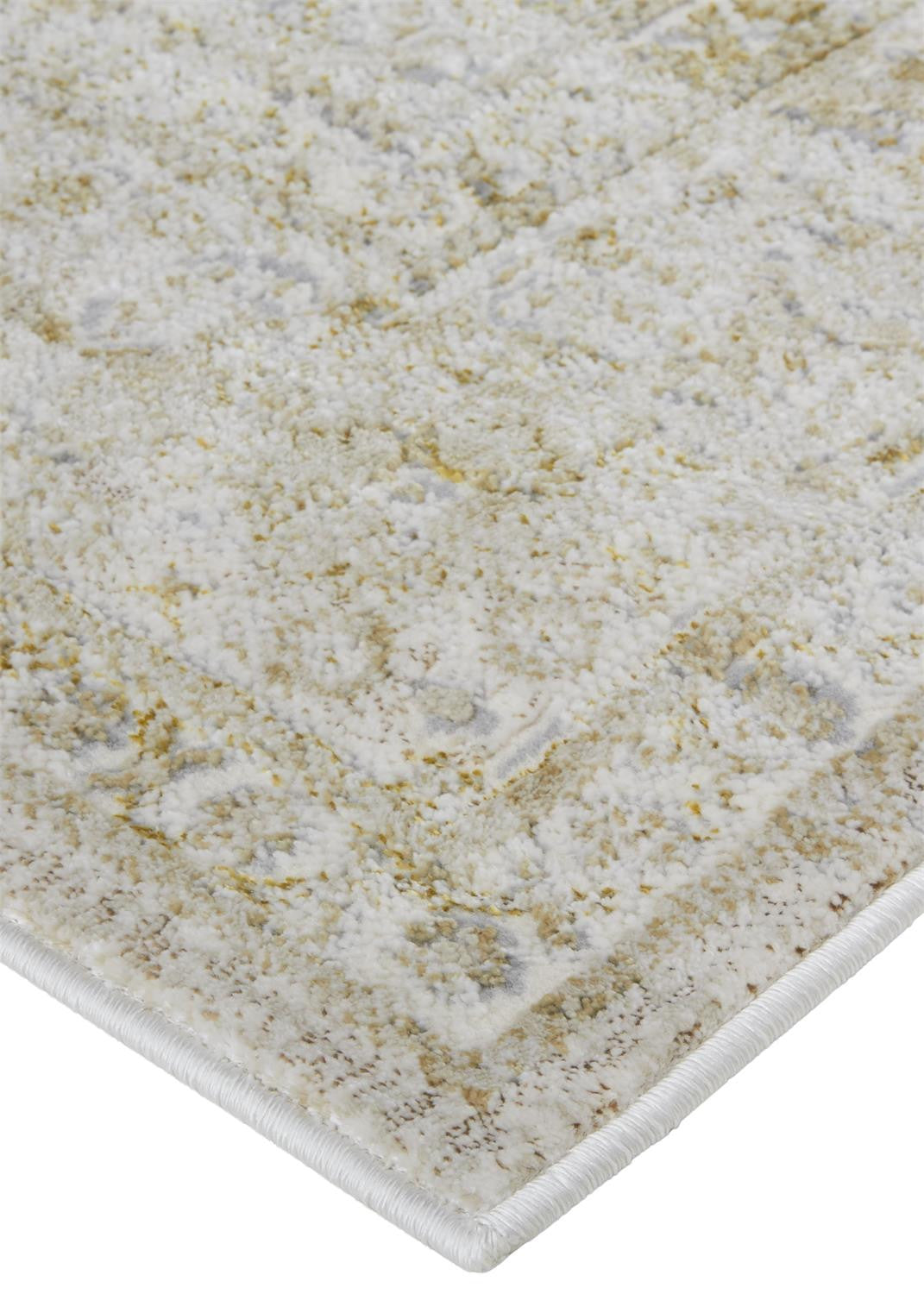 8 x 10 Ivory & Gold Oriental Power Loom Rug