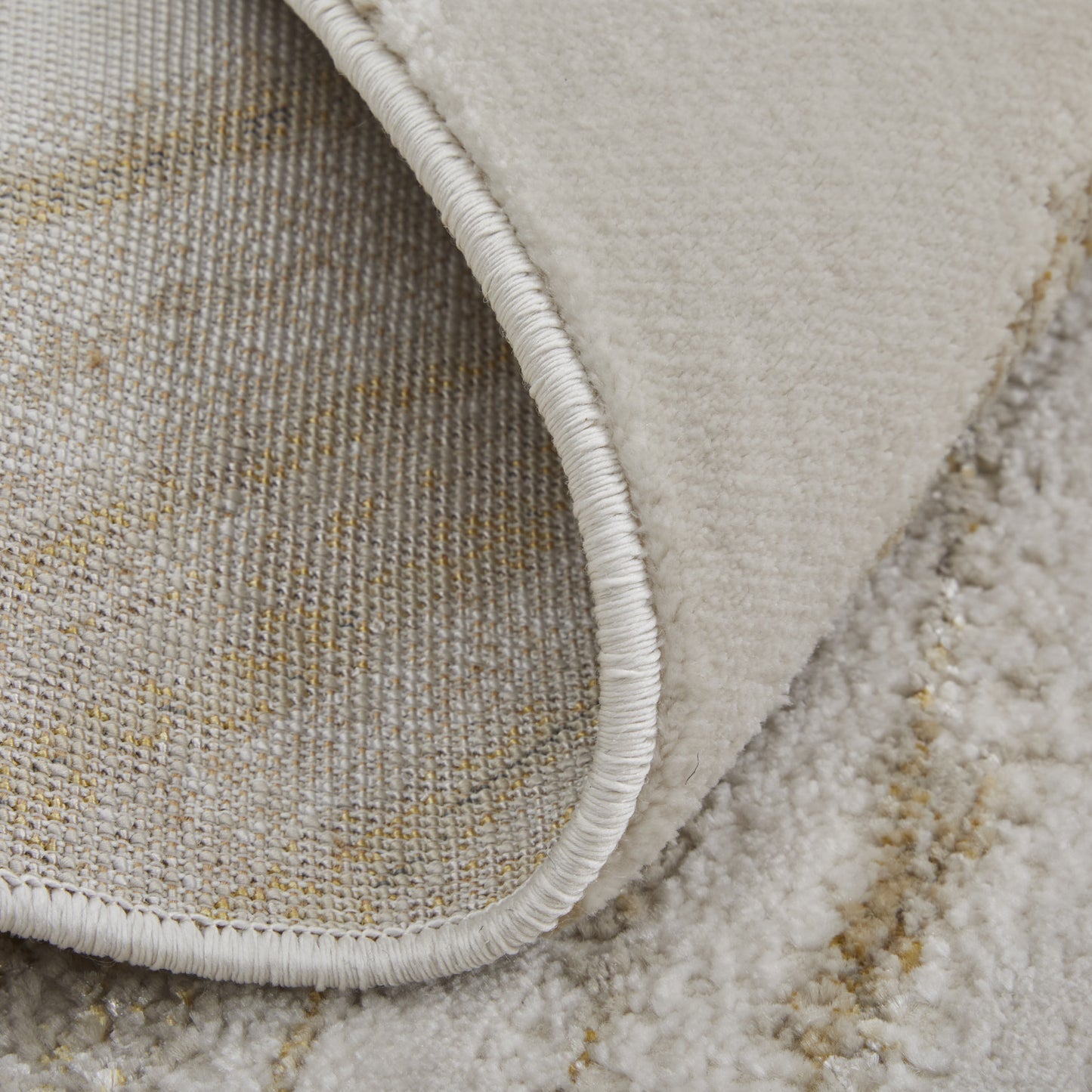 10 x 13 Ivory Brown & Gold Power Loom Rug