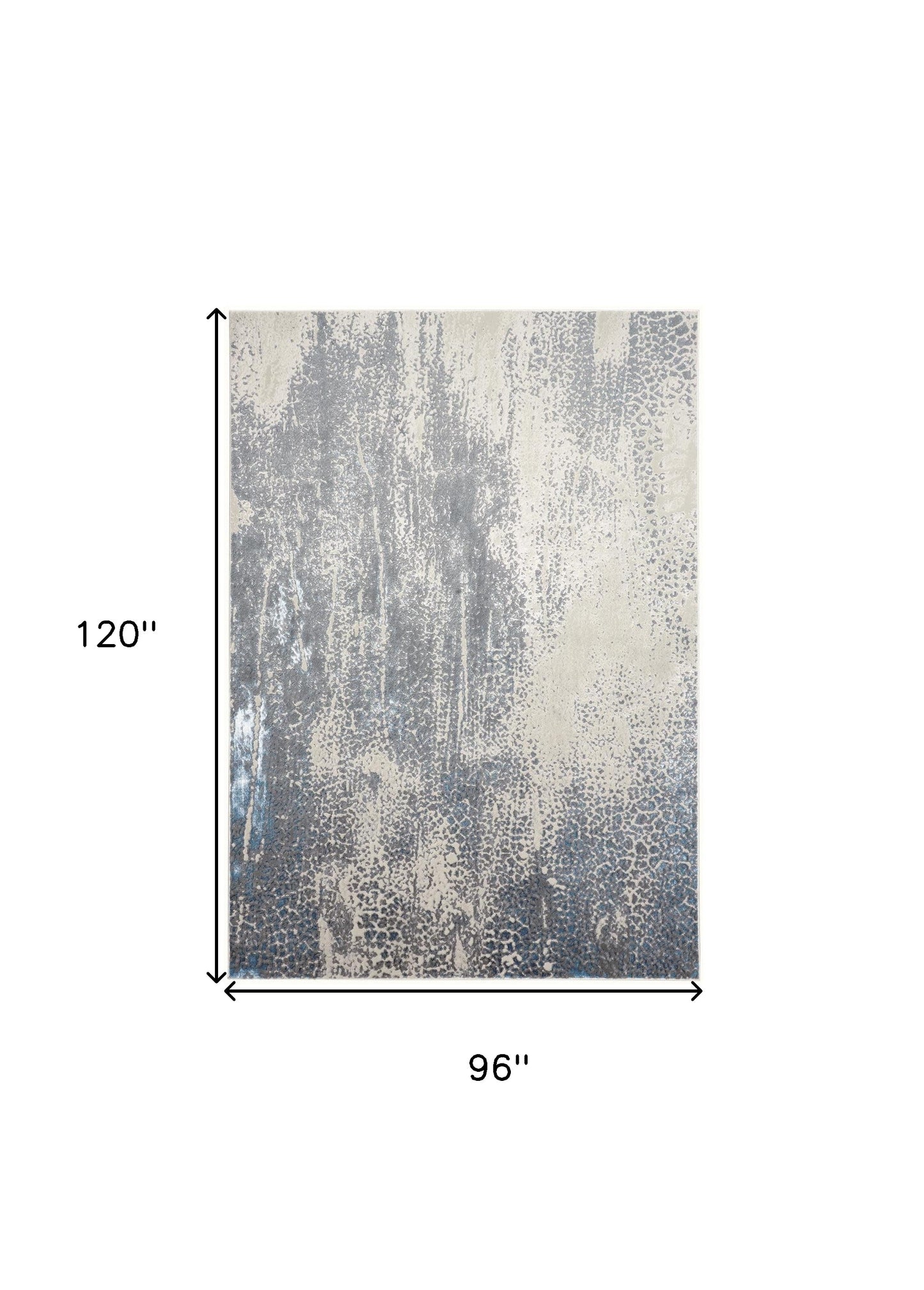 8 x 10 Ivory Gray & Blue Power Loom Rug