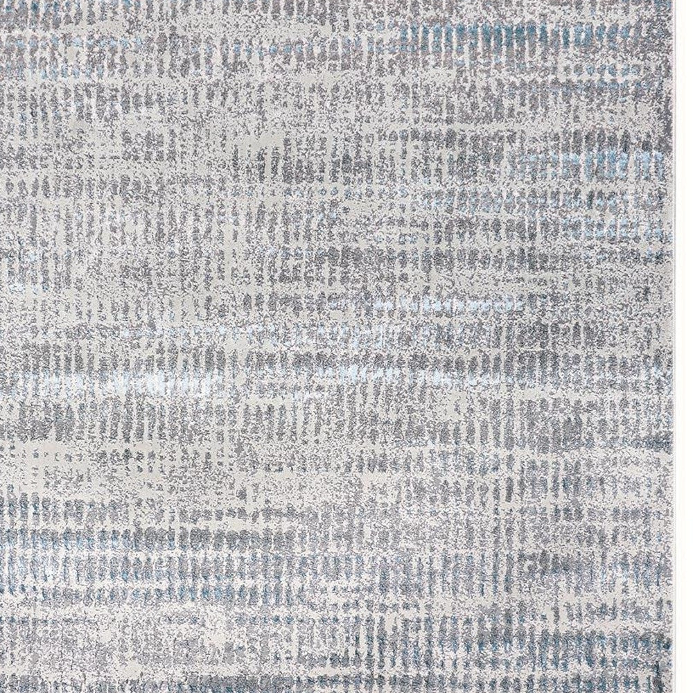 8 x 10 Ivory Gray & Blue Power Loom Rug