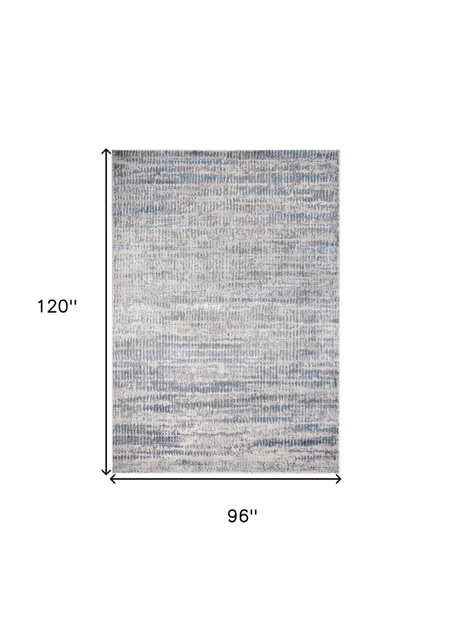 8 x 10 Ivory Gray & Blue Power Loom Rug