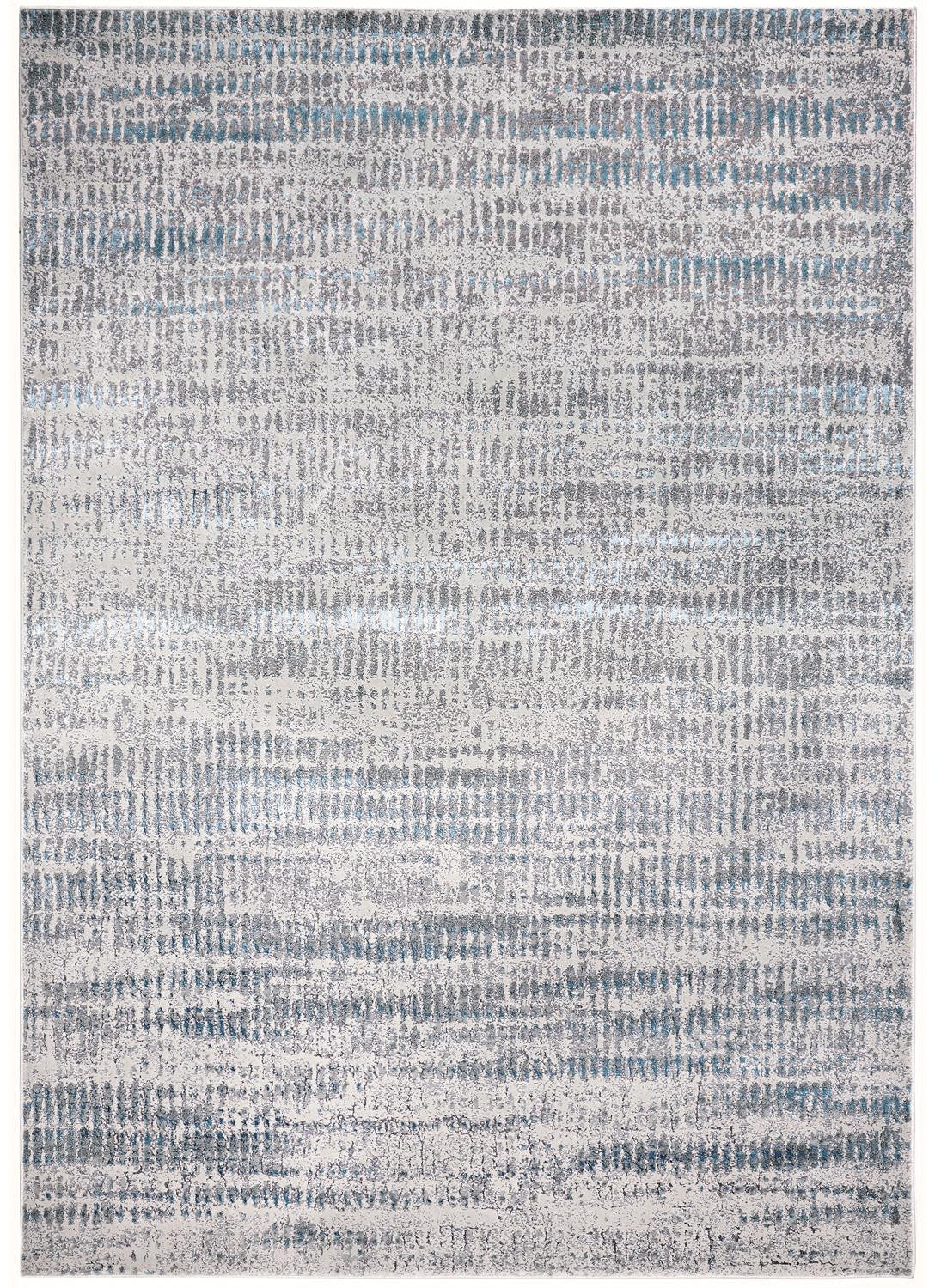 8 x 10 Ivory Gray & Blue Power Loom Rug