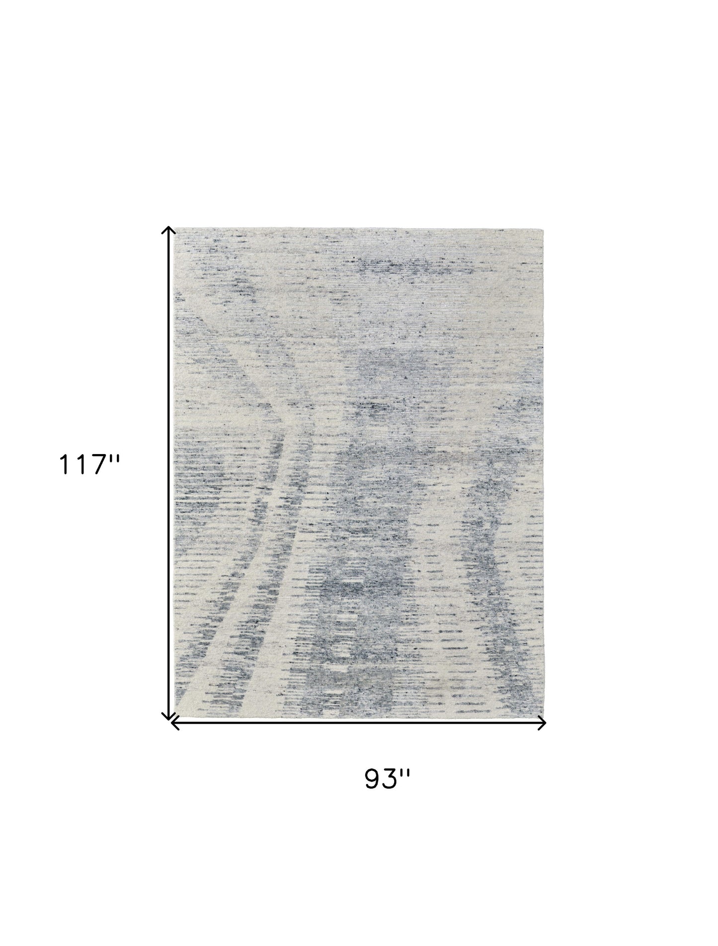 8 x 10 Ivory Gray & Blue Hand Knotted Rug