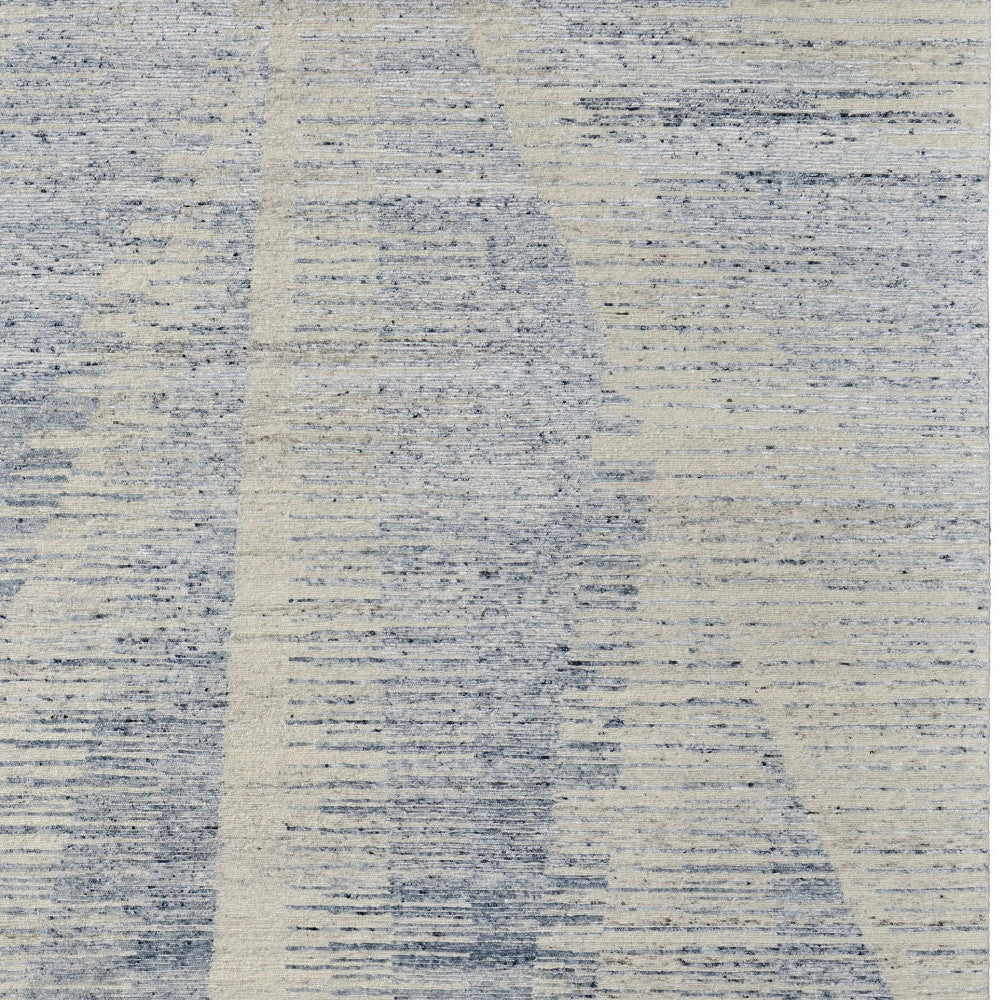 4 x 6 Ivory & Blue Hand Knotted Rug
