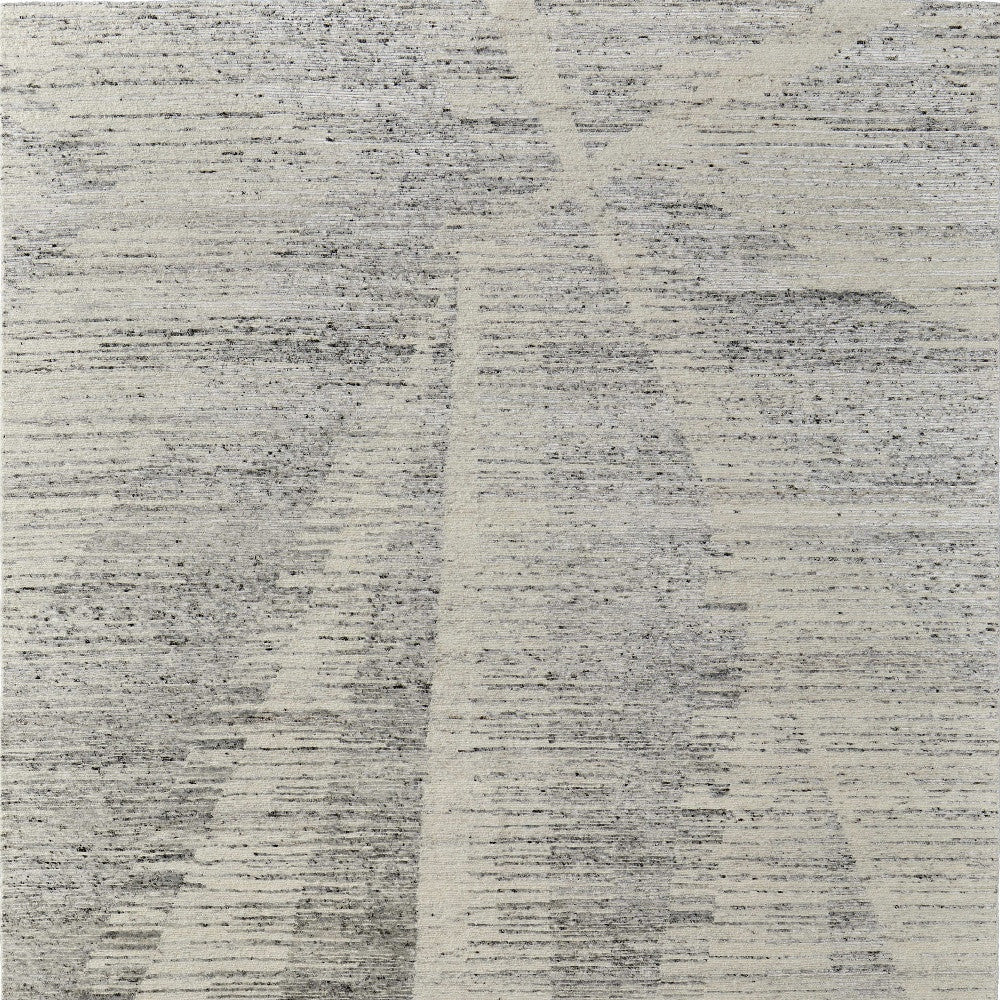 8 x 10 Ivory & Gray Hand Knotted Rug