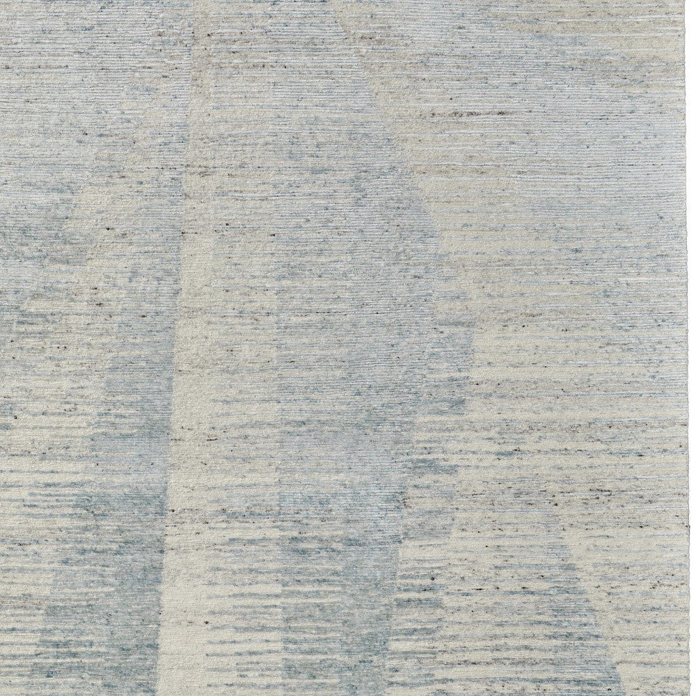 8 x 10 Ivory & Blue Hand Knotted Rug