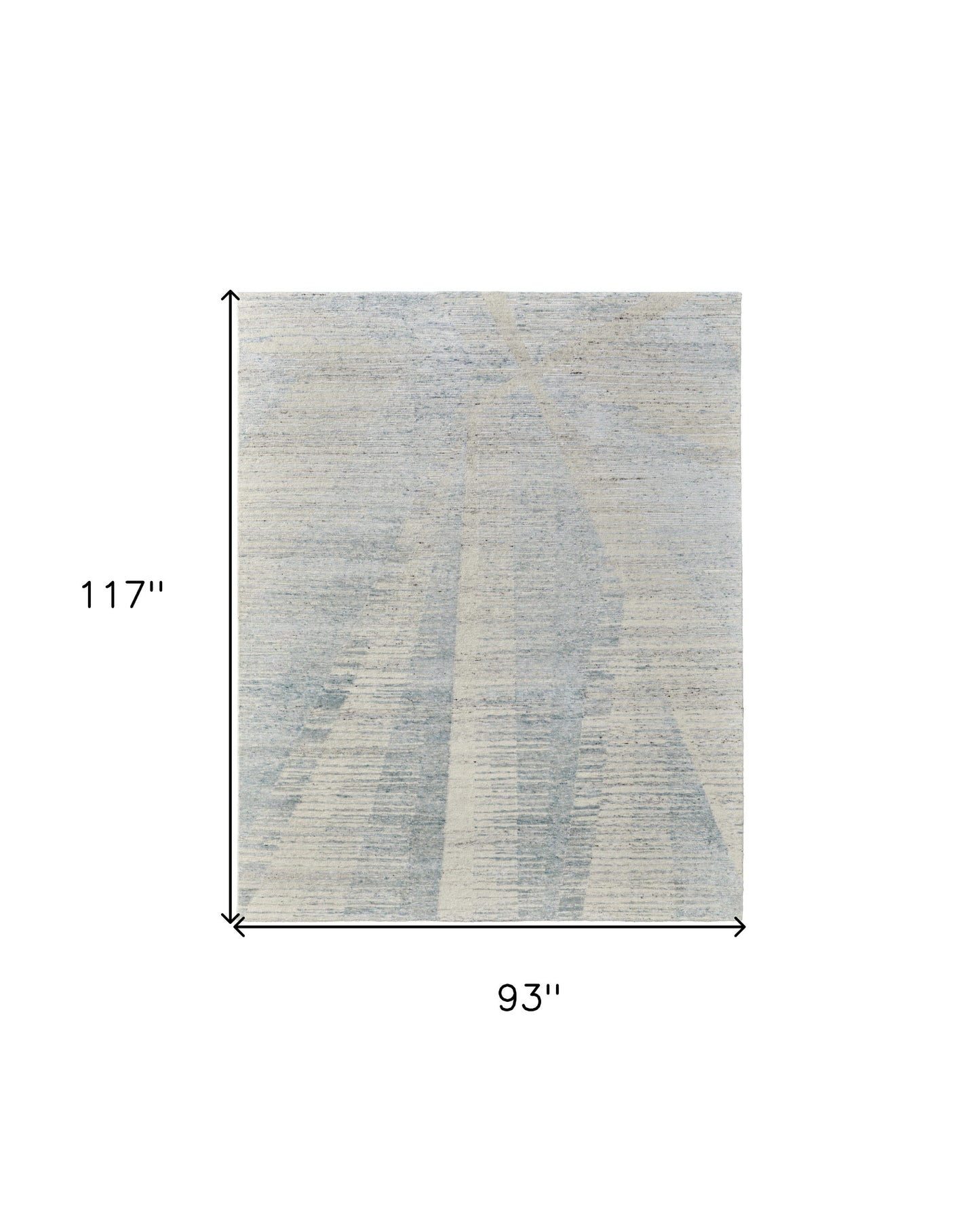 8 x 10 Ivory & Blue Hand Knotted Rug