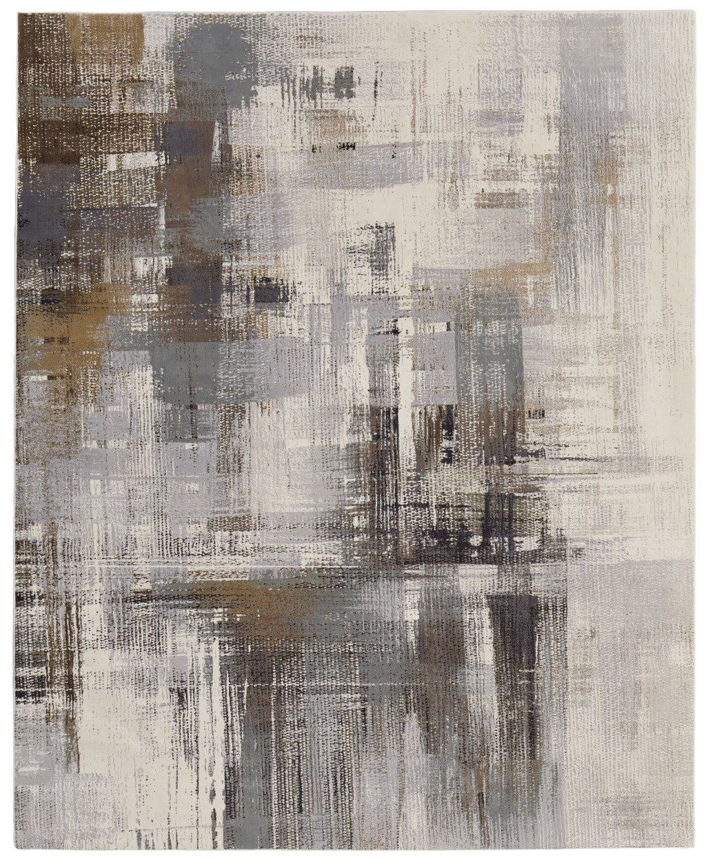 10 x 13 Ivory Gray & Brown Power Loom Rug