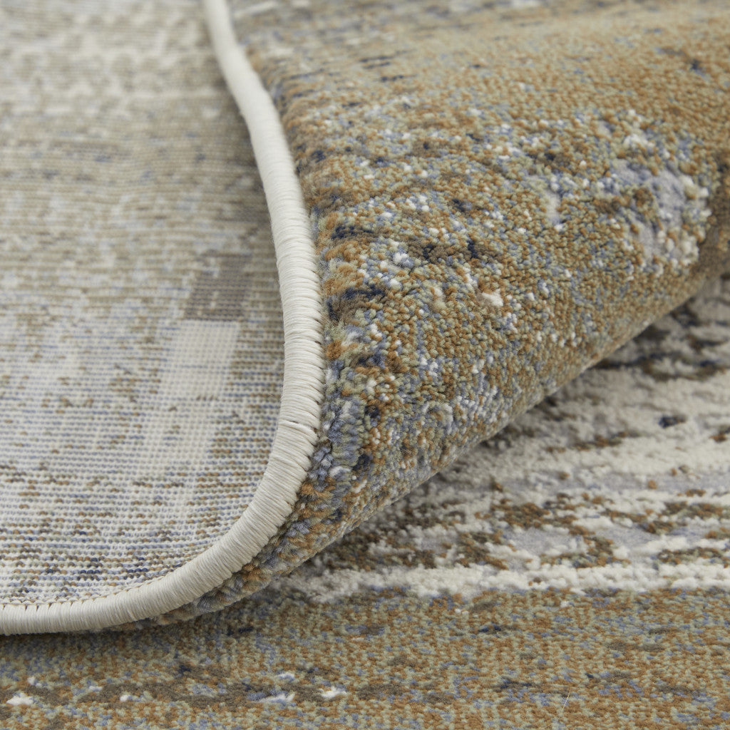 10 x 13 Ivory Gray & Brown Power Loom Rug