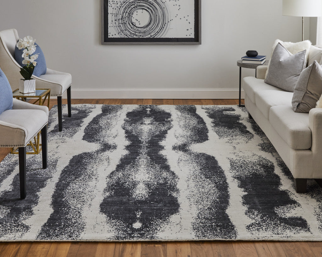 9 x 12 Black & Gray Hand Woven Rug
