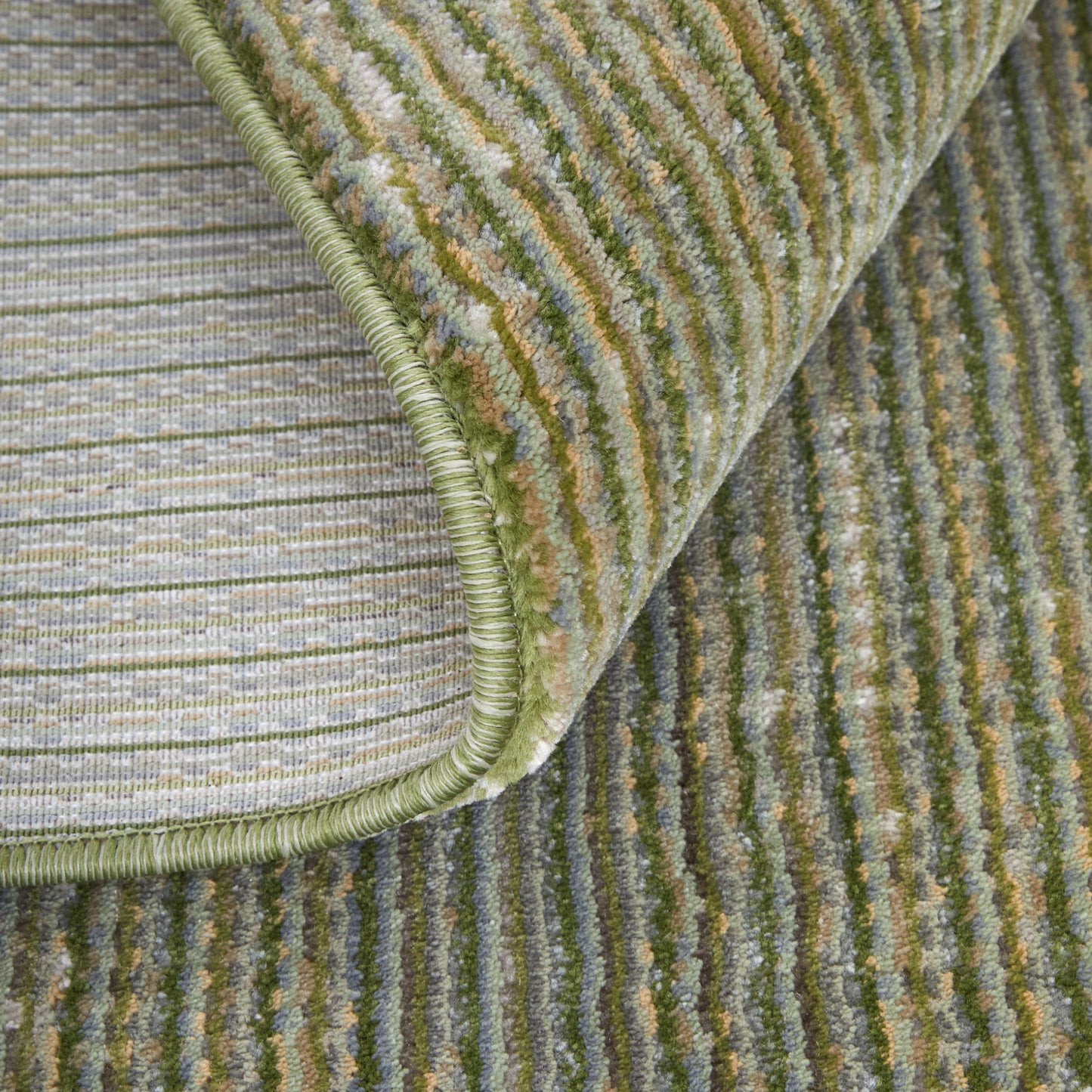 8 x 10 Tan & Green Power Loom Rug
