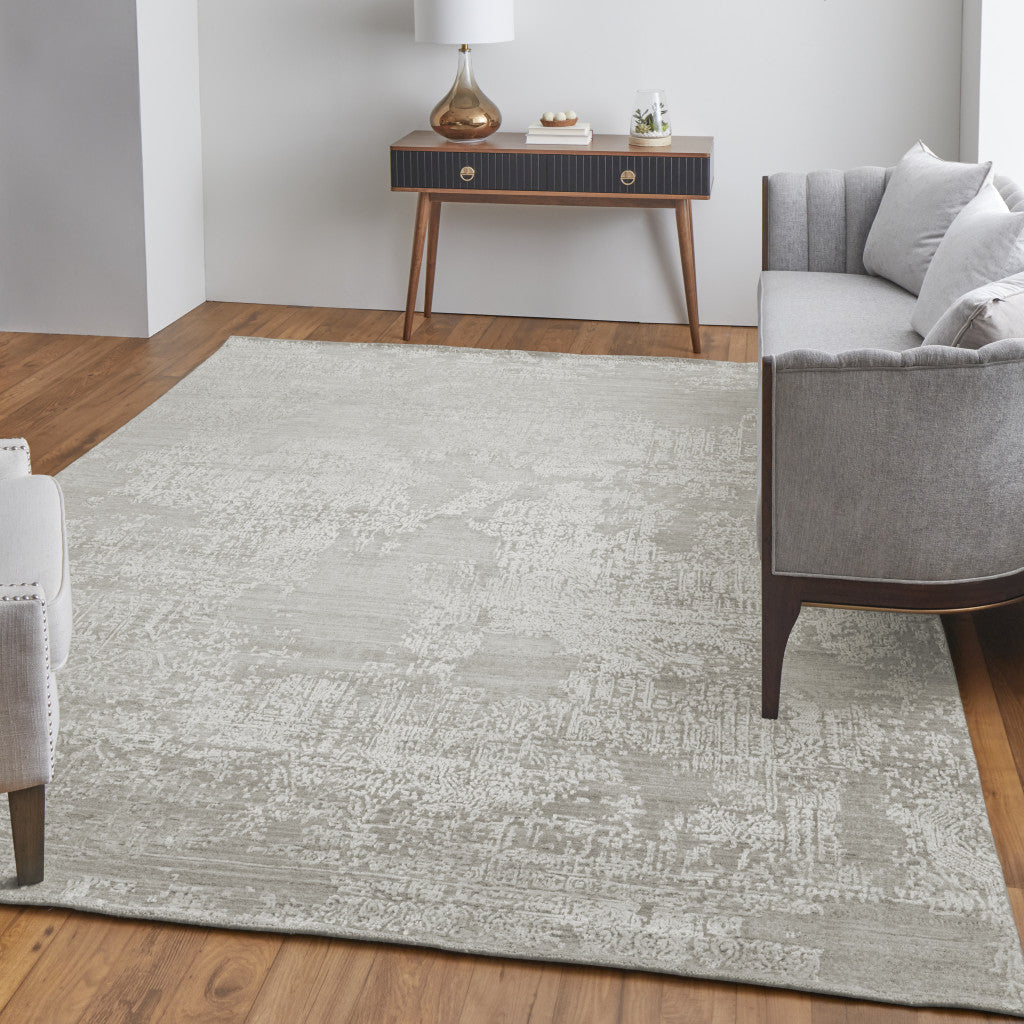 9 x 12 Gray & Ivory Hand Woven Rug