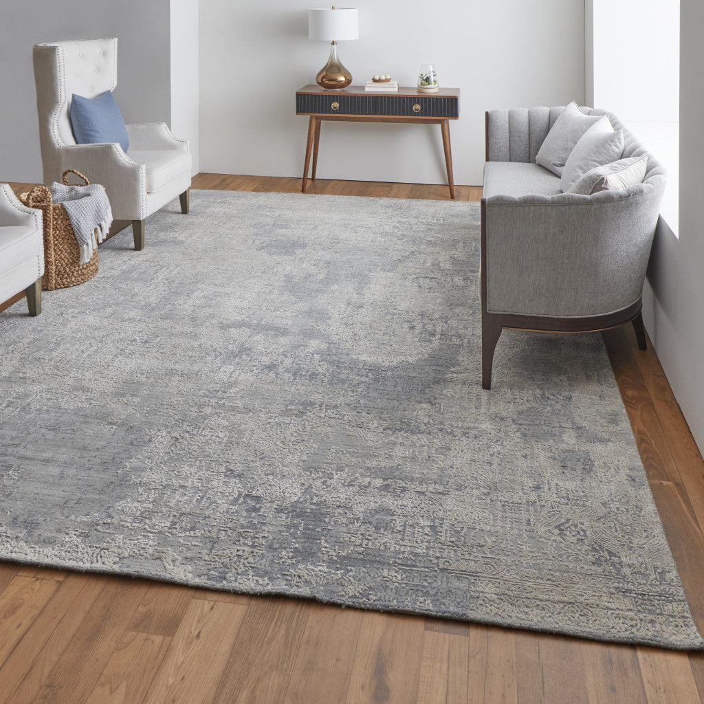 4 x 6 Gray & Silver Hand Woven Rug