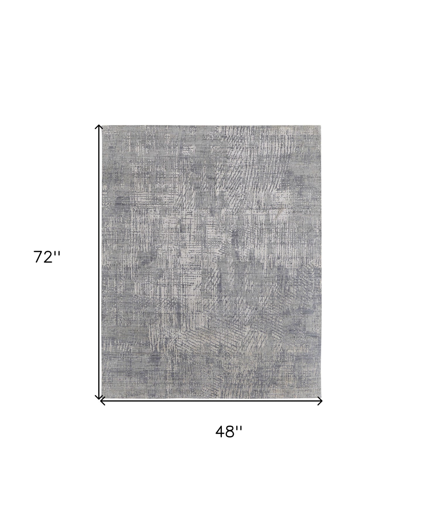 4 x 6 Gray & Silver Hand Woven Rug
