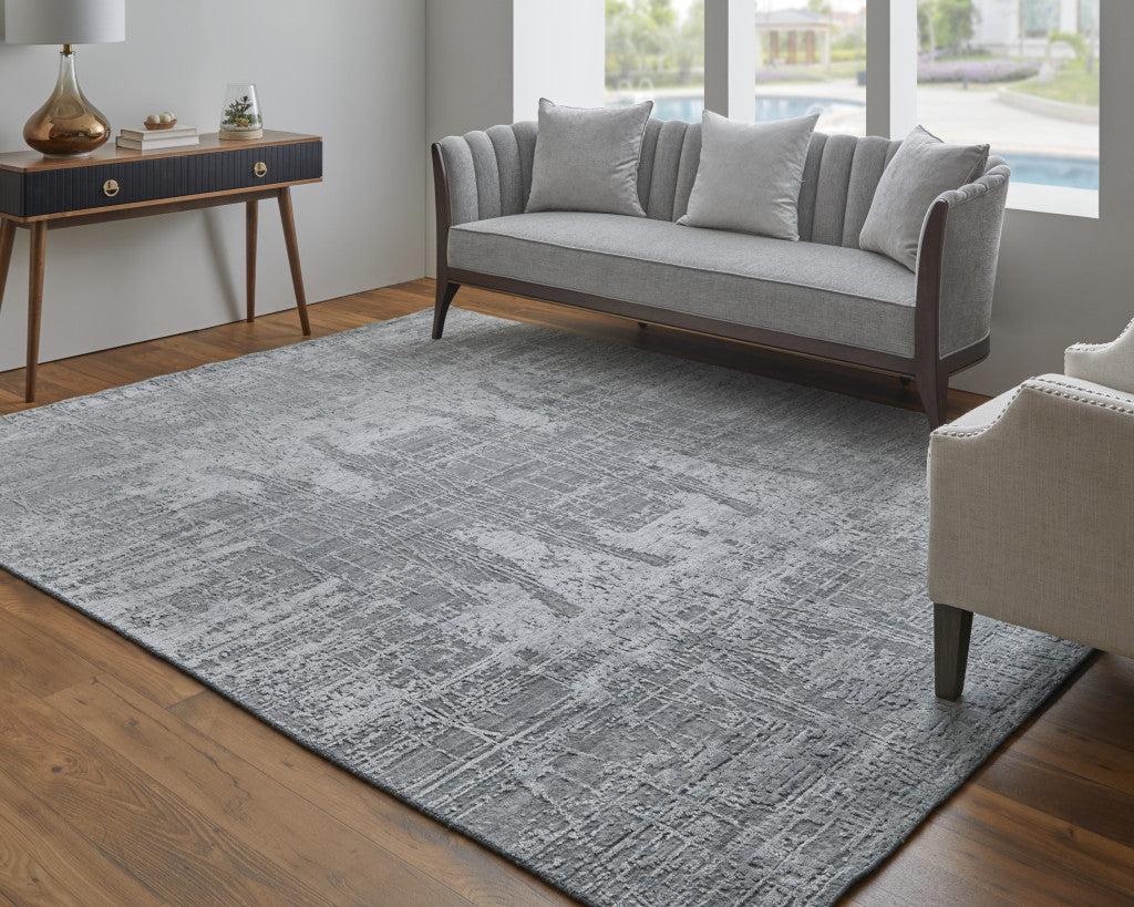 4 x 6 Gray & Silver Hand Woven Rug