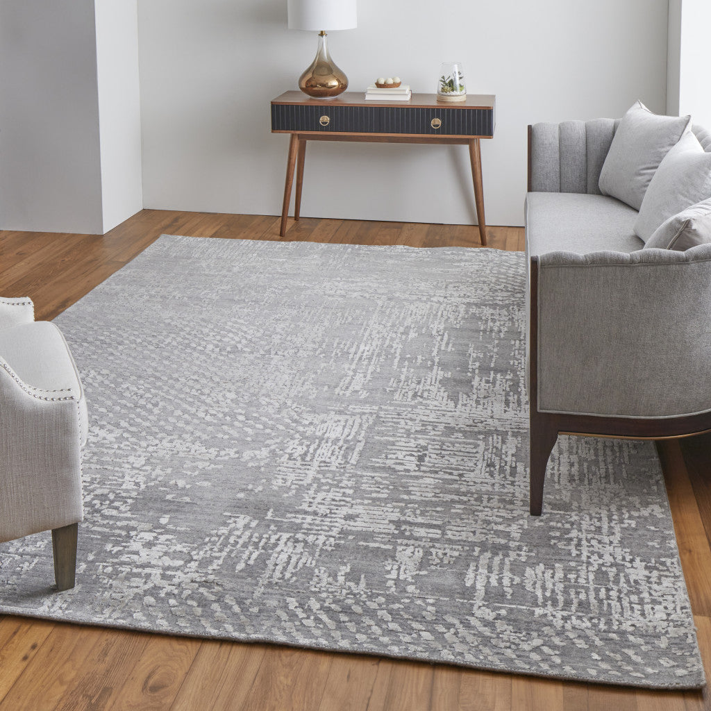 4 x 6 Gray & Silver Hand Woven Rug