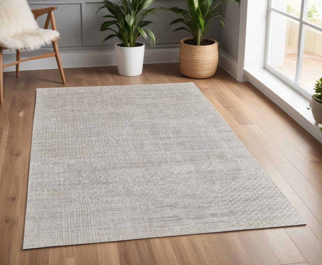 4 x 6 Ivory & Gray Hand Woven Rug
