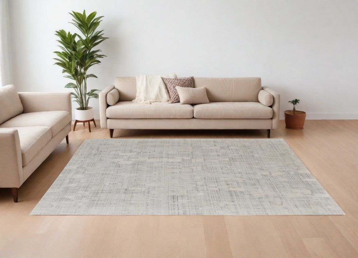 12 x 15 Ivory & Gray Hand Woven Rug
