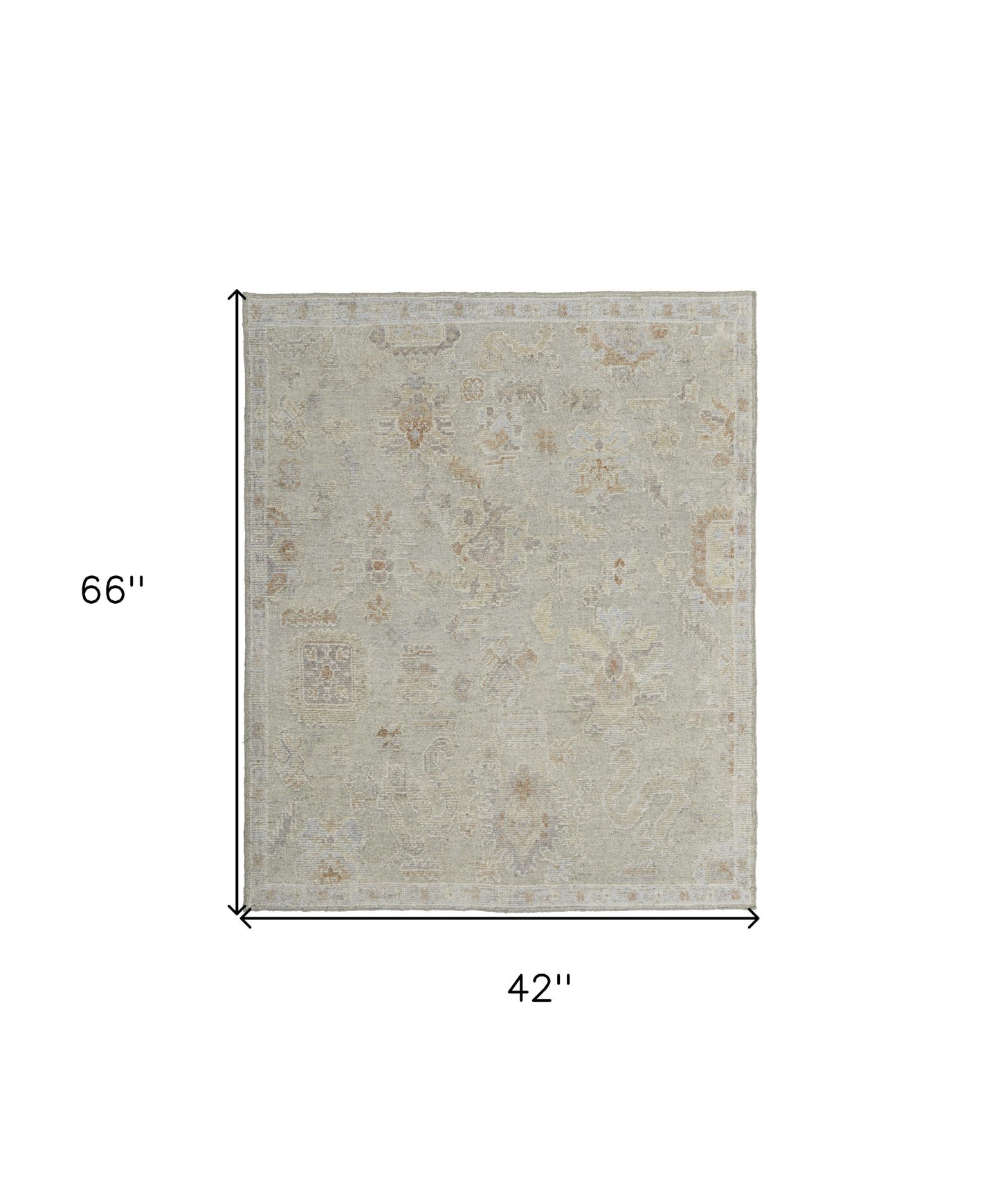 4 x 6 Gray & Brown Wool Floral Hand Knotted Rug