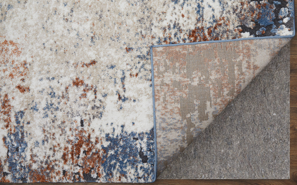 8 x 10 Blue Gray & Brown Power Loom Rug