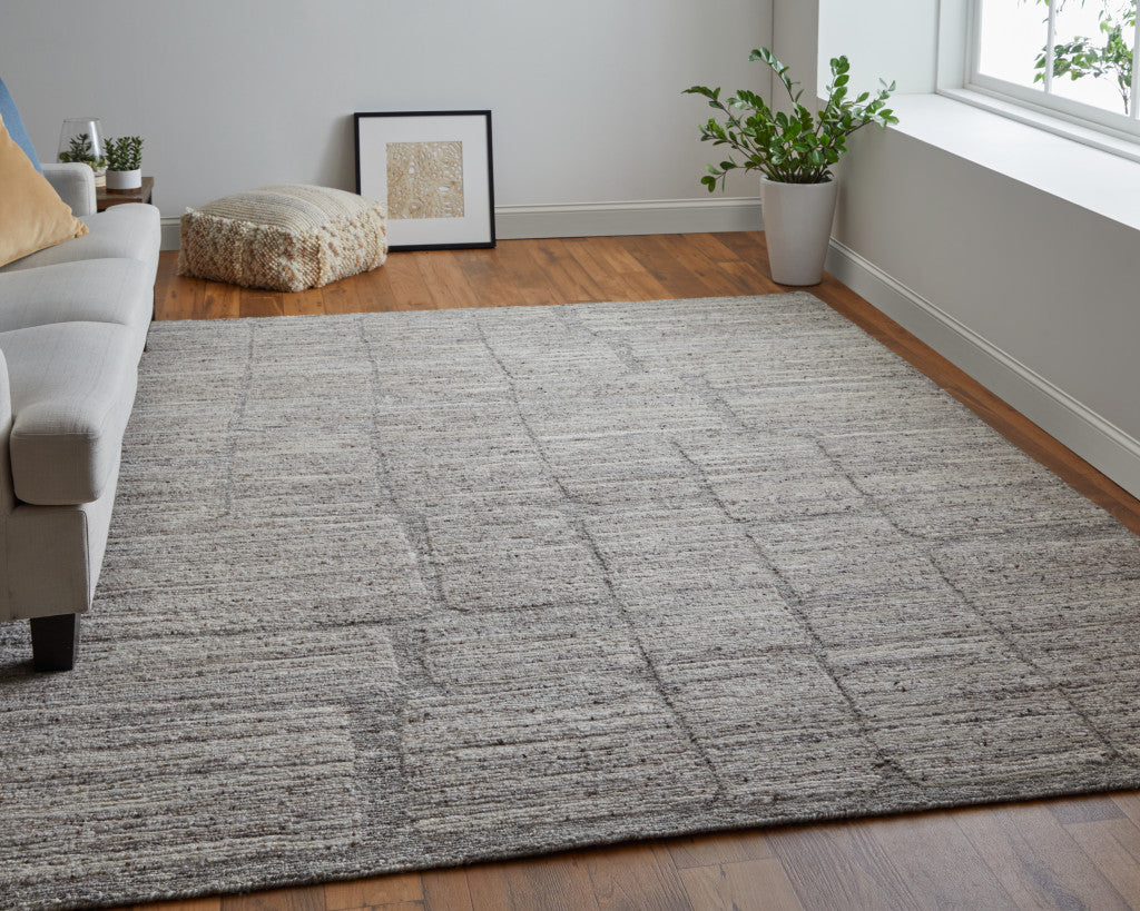 12 x 15 Taupe & Gray Hand Woven Rug
